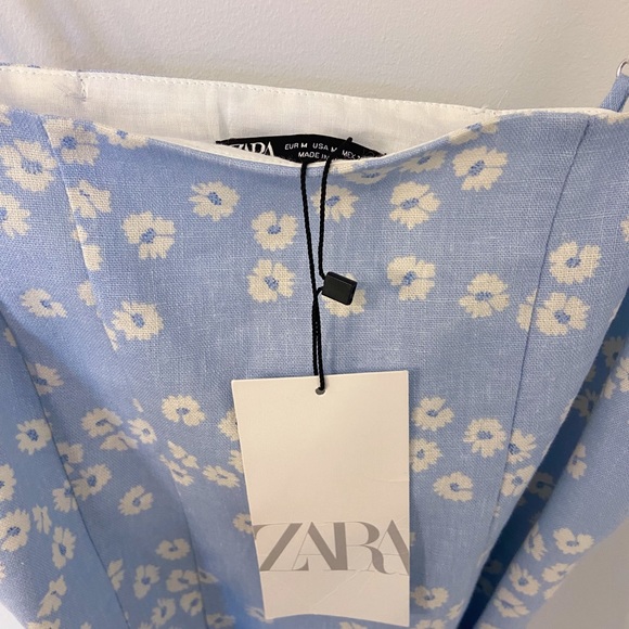 Zara floral print linen mini dress - Picture 8 of 8